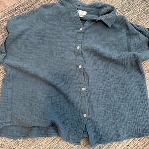 Jessica Simpson Teal Textured Shirt
